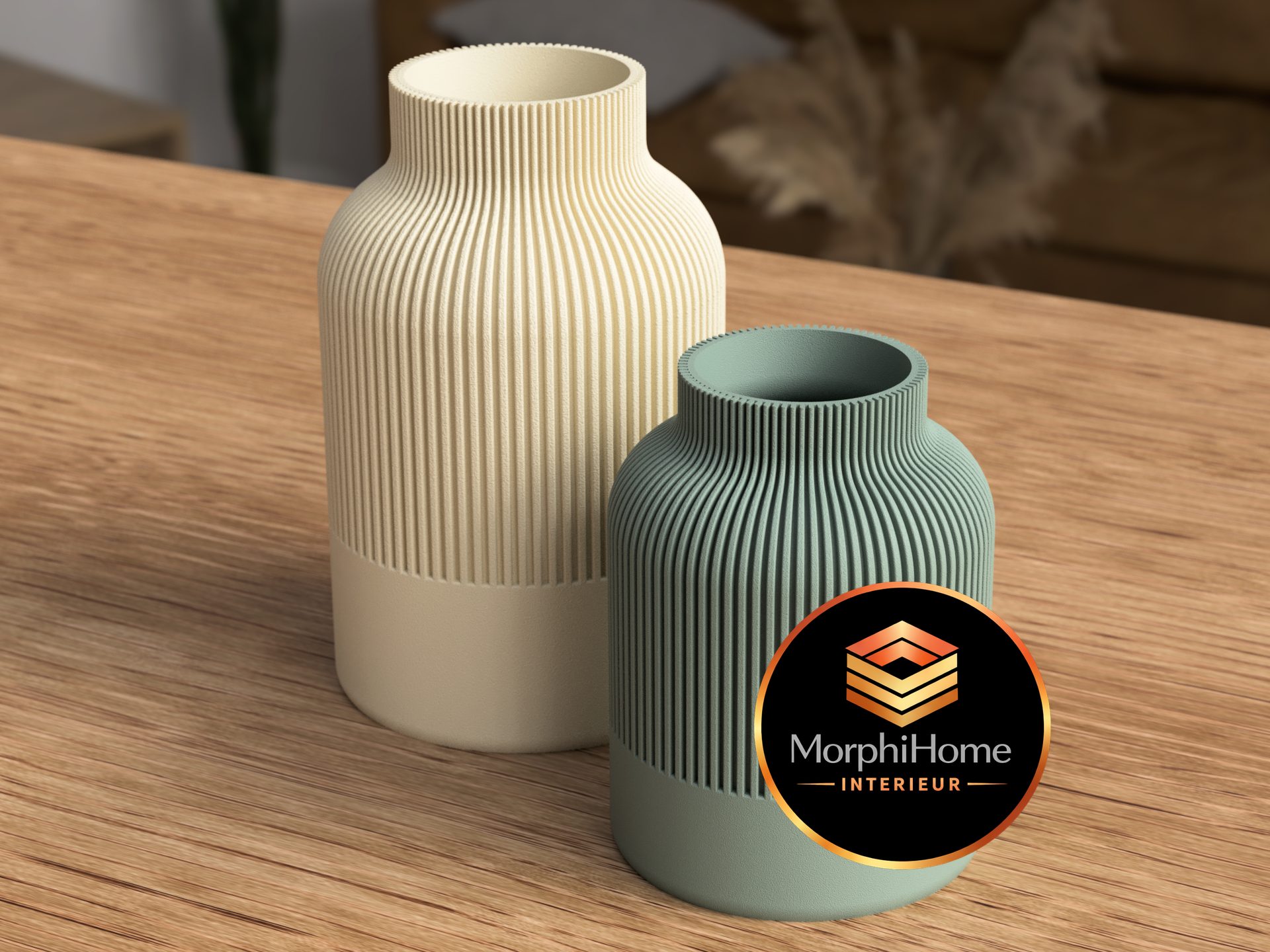 Japandi Vaas, designvaas van MorphiHome
