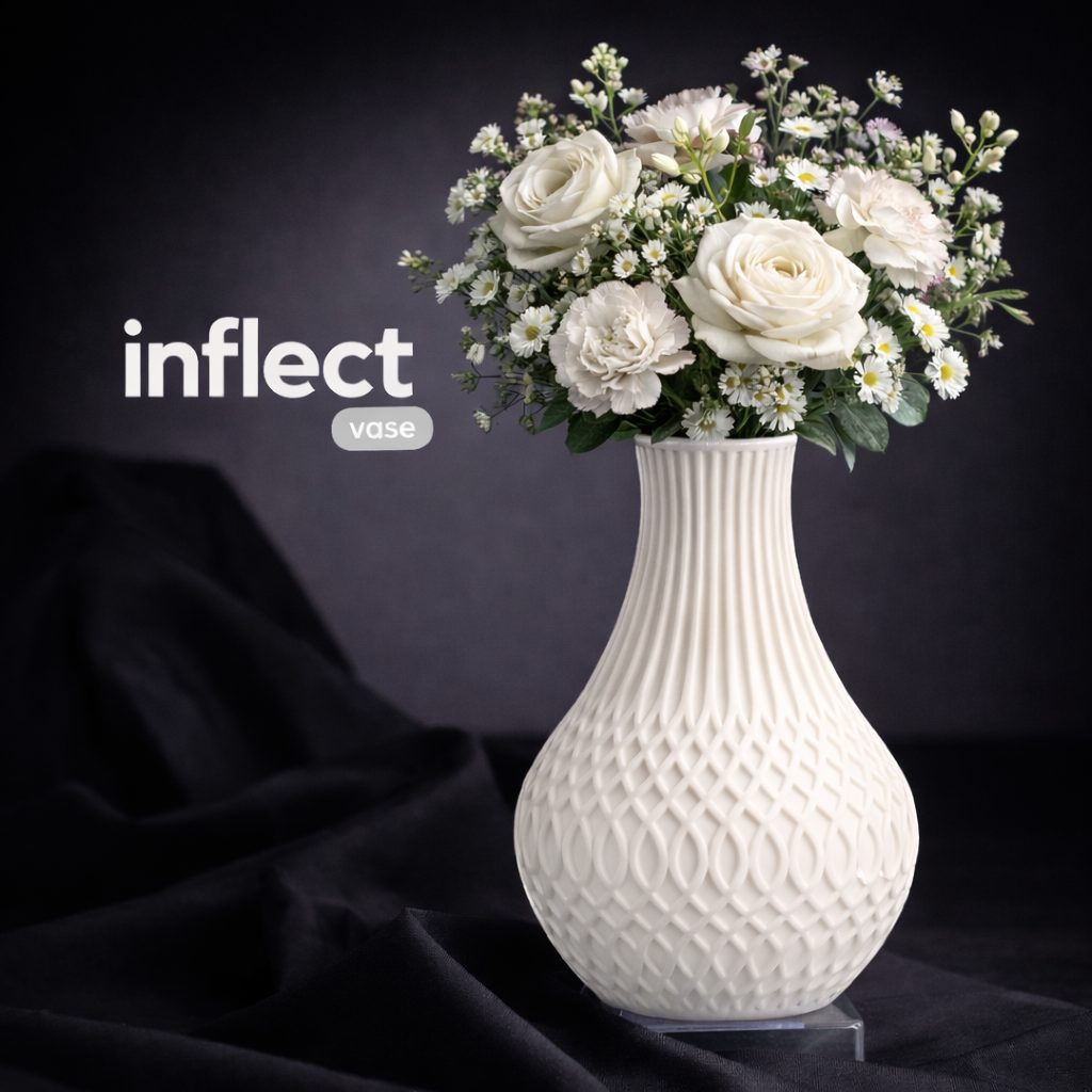 Inflect Vaas, Wit, designvaas van MorphiHome