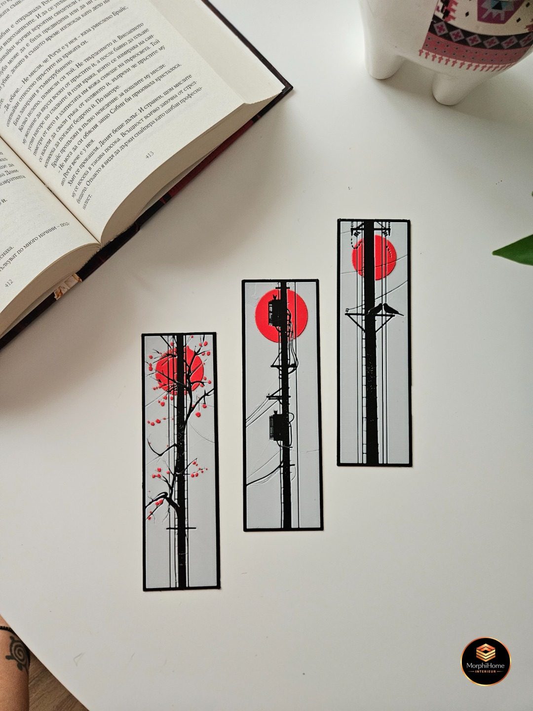 Straten van Japan - Set, boekenlegger van MorphiHome
