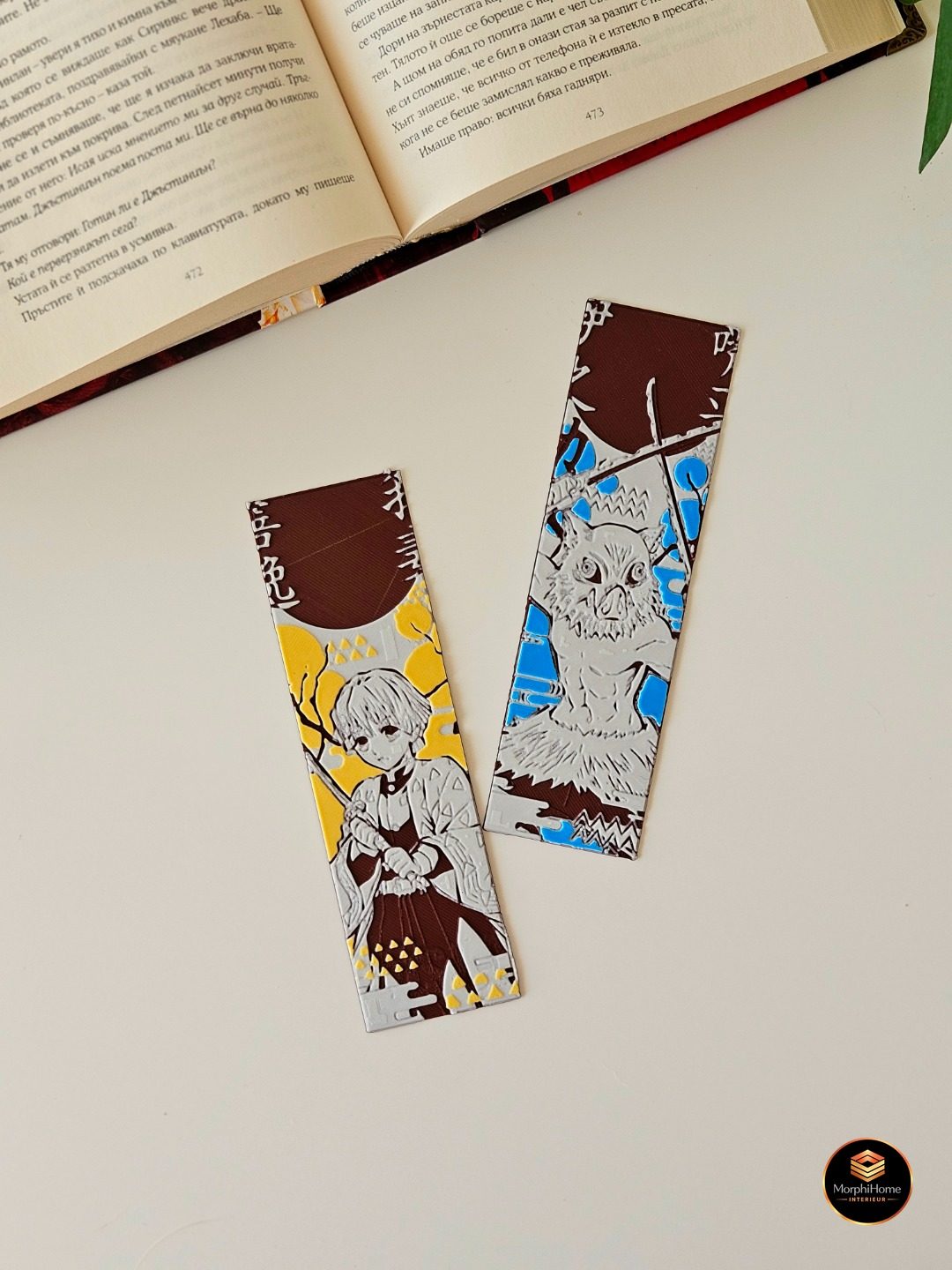 Zenitsu & Inosuke - Demon Slayer Set 2/8, boekenlegger van MorphiHome