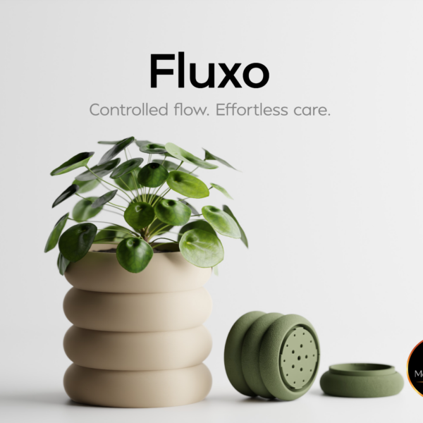 Fluxo Bloempot van MorphiHome met logo rechtsonder - hoofdafbeelding