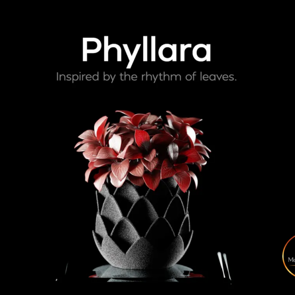 Phyllara Bloempot van MorphiHome met logo rechtsonder - afbeelding 1