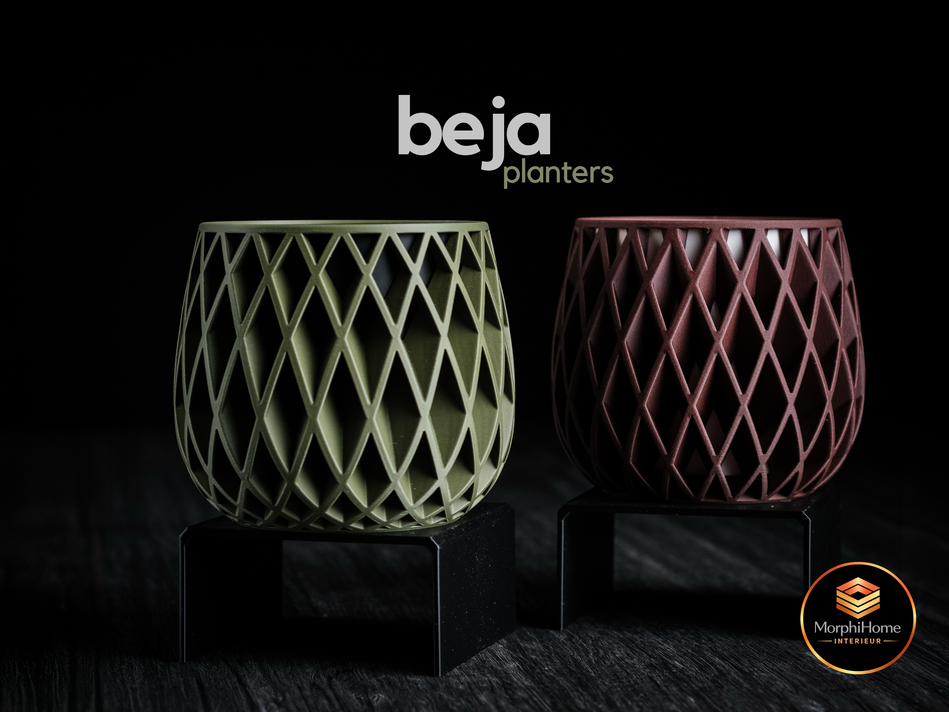 Beja Bloempot van MorphiHome met logo rechtsonder - productfoto 1